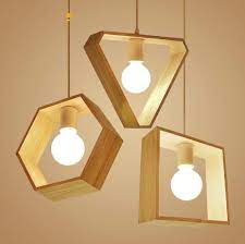 Geometric Trio Wooden Pendant Light Set
