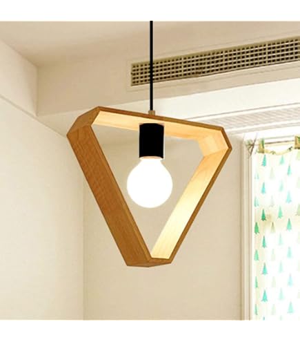 Modern Wooden Triangle Pendant Light
