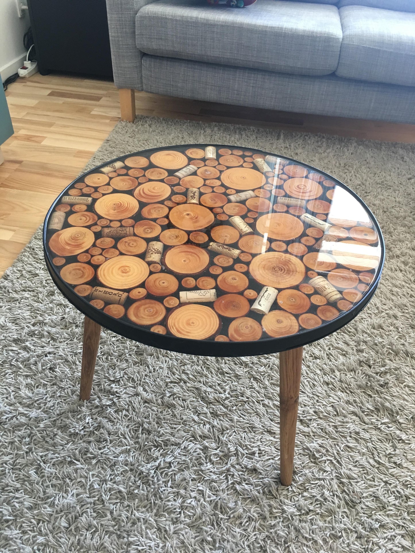 Rustic Wood Slice & Epoxy Resin Coffee Table