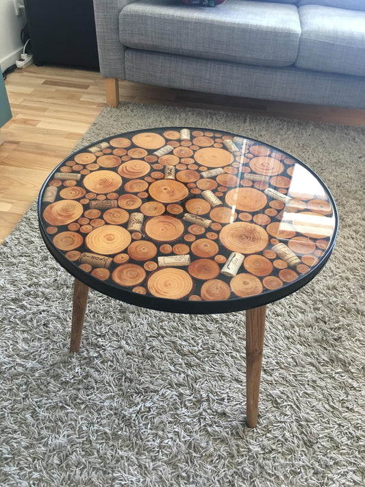 Rustic Wood Slice & Epoxy Resin Coffee Table