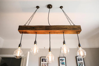 Crafted  Beam Chandelier 1m 5 lamp holders
