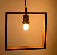Minimalist Square Wooden Pendant Light